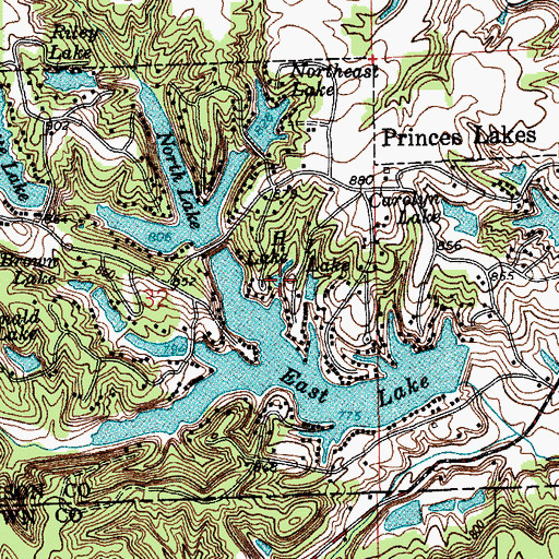 Topographic Map of H Lake, IN