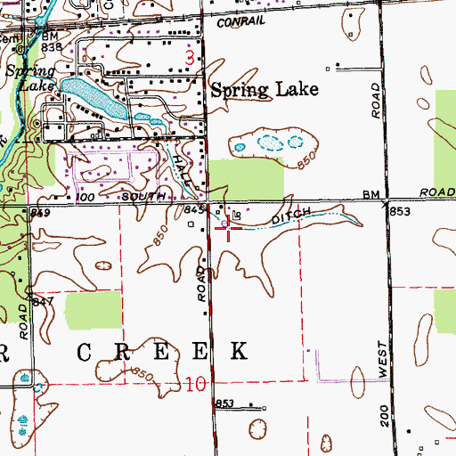Topographic Map of Hall Ditch, IN