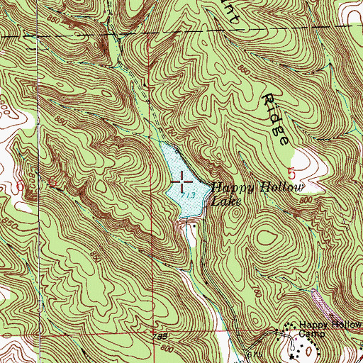 Topographic Map of Happy Hollow Lake, IN