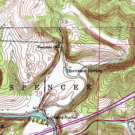 Topographic Map of Harrison Spring, IN