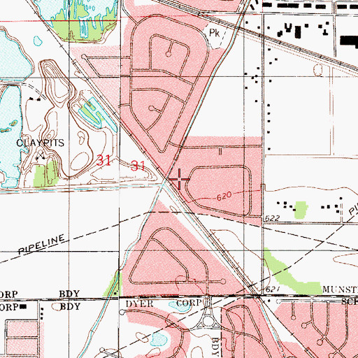 Topographic Map of Hart Ditch, IN