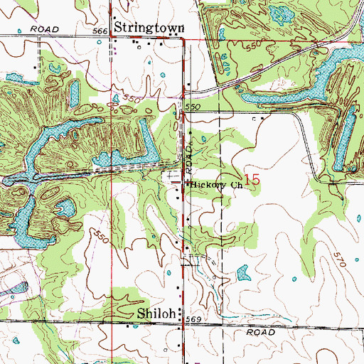 Topographic Map of Hickory Church, IN