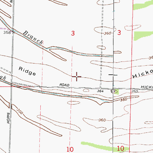 Topographic Map of Hickory Ridge, IN