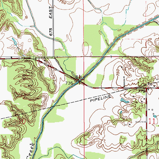 Topographic Map of Higgins Branch, IN
