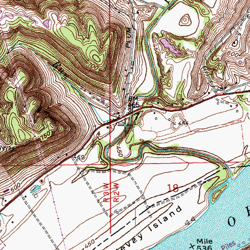 Topographic Map of Hog Run, IN