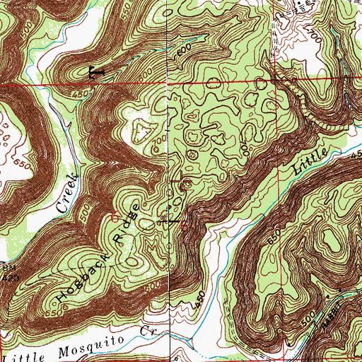 Topographic Map of Hogback Ridge, IN