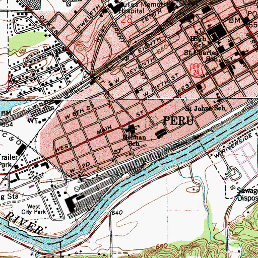 Topographic Map of Holman Elementary School, IN