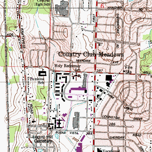 Topographic Map of Holy Redeemer Catholic School, IN