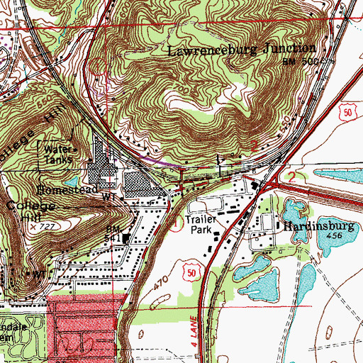Topographic Map of Homestead, IN