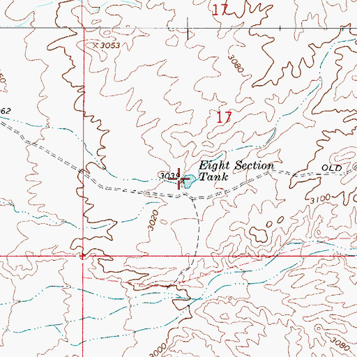 Topographic Map of Eight Section Tank, AZ