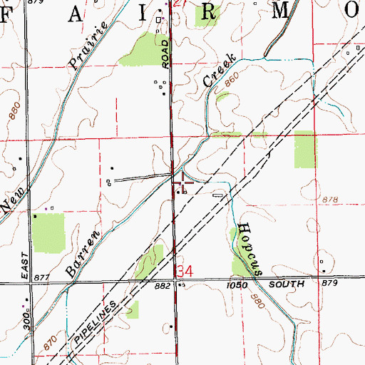 Topographic Map of Hopcus Run, IN