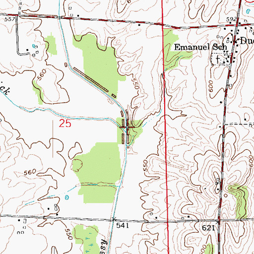 Topographic Map of Horse Lick, IN
