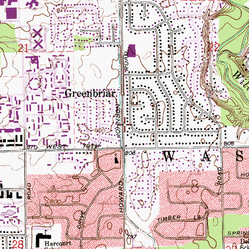 Topographic Map of Howard Johnson Ditch, IN