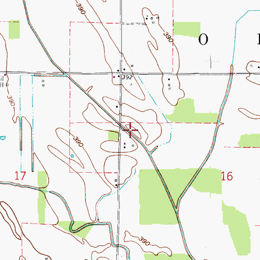 Topographic Map of Huffman Ditch, IN