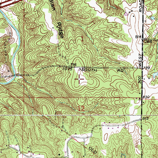 Topographic Map of Indian Ridge, IN