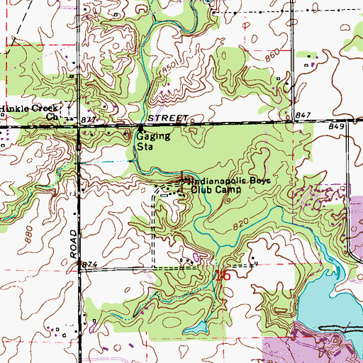 Topographic Map of Indianapolis Boys Club Camp, IN
