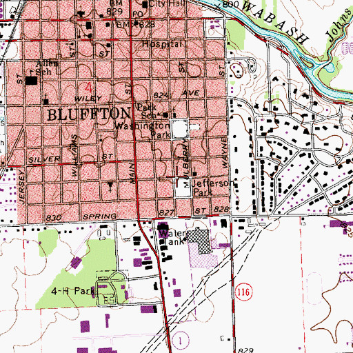 Topographic Map of Jefferson Park, IN