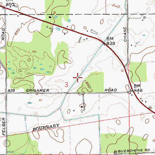 Topographic Map of Johnson Ditch, IN
