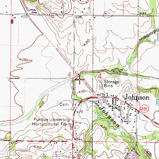 Topographic Map of Johnson Drain, IN