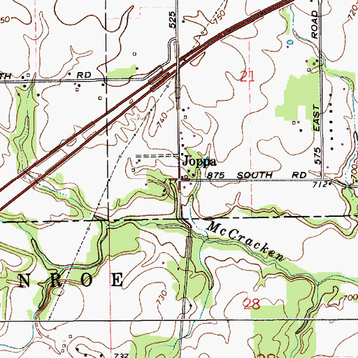 Topographic Map of Joppa, IN