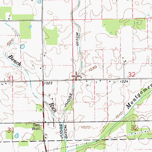 Topographic Map of Judge Ditch, IN