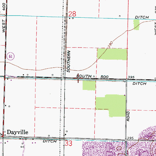 Topographic Map of Kaiser Ditch, IN