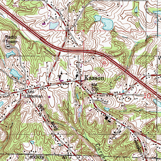 Topographic Map of Kasson, IN