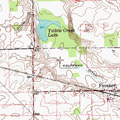 Topographic Map of Kauffman Ditch, IN