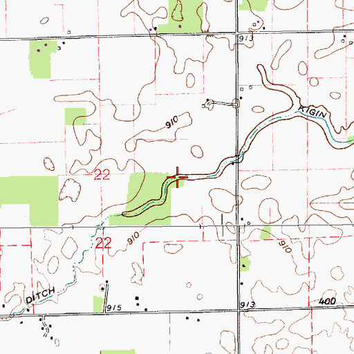 Topographic Map of Kigin Ditch, IN