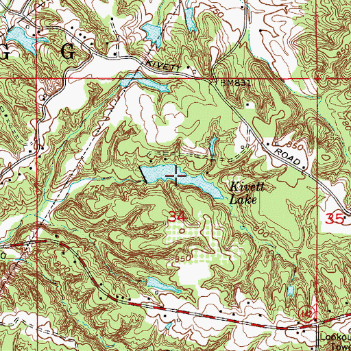 Topographic Map of Kivett Lake, IN