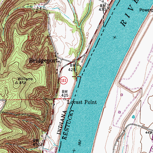 Topographic Map of Knob Creek, IN