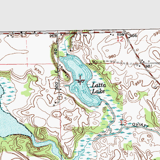 Topographic Map of Latta Lake, IN
