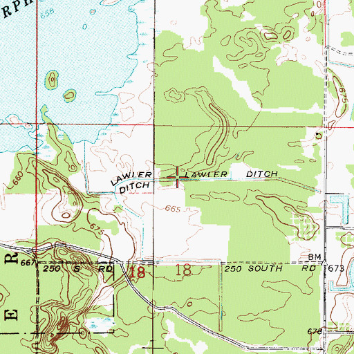 Topographic Map of Lawler Ditch, IN