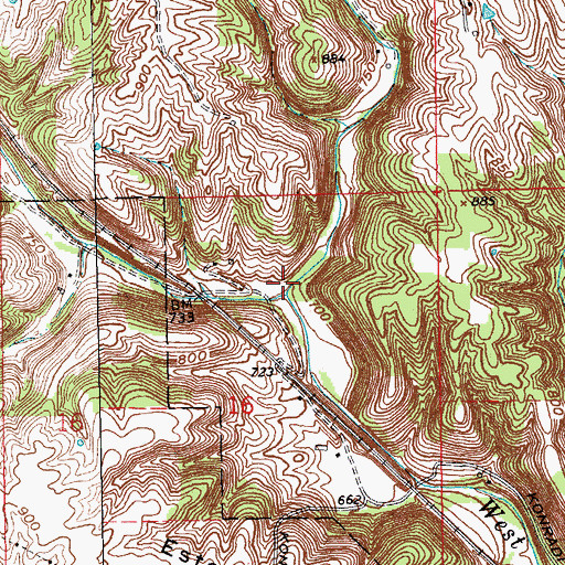 Topographic Map of Leatherwood Creek, IN