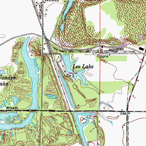 Topographic Map of Lee Lake, IN