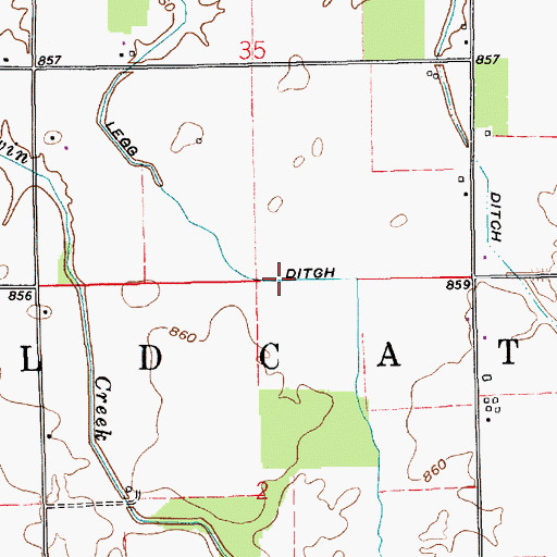 Topographic Map of Legg Ditch, IN