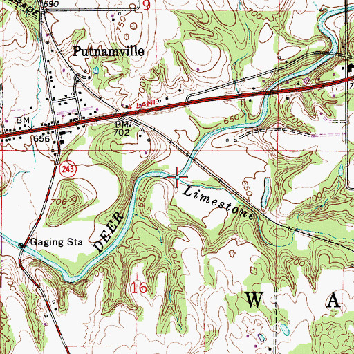 Topographic Map of Limestone Creek, IN
