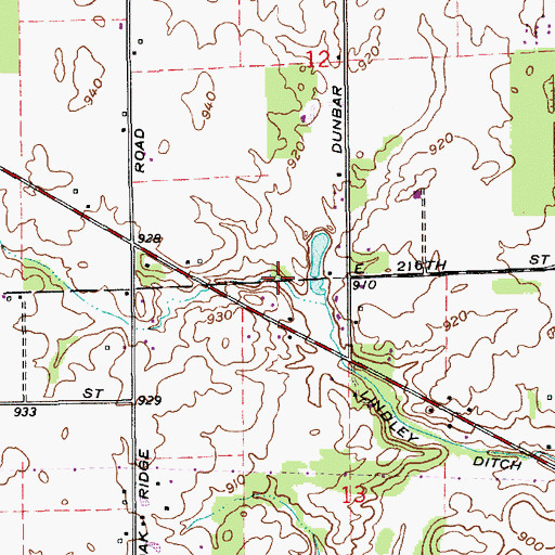 Topographic Map of Lindley Ditch, IN