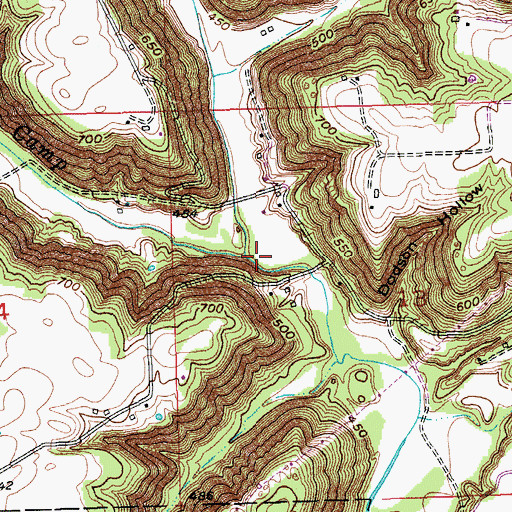 Topographic Map of Little Camp Creek, IN