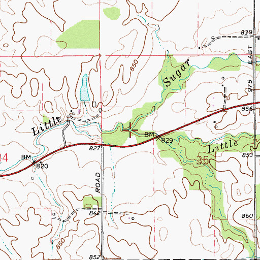 Topographic Map of Little Creek, IN