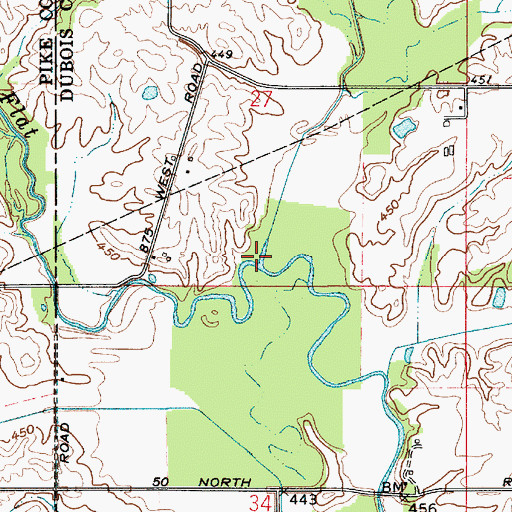 Topographic Map of Little Flat Creek, IN