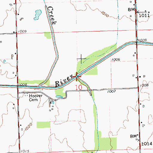 Topographic Map of Little Mississinewa River, IN