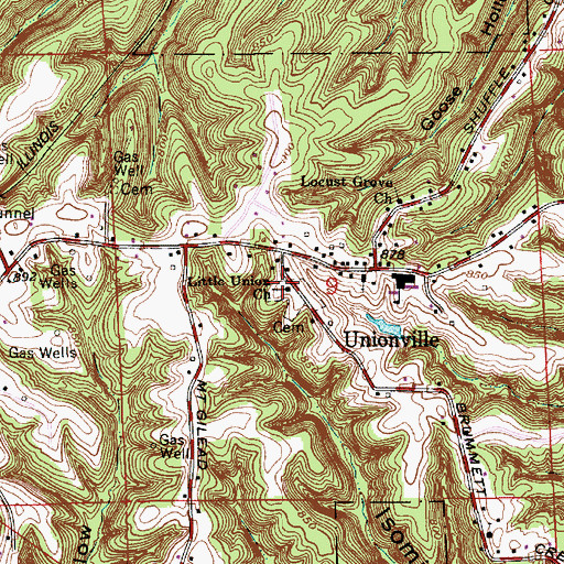 Topographic Map of Little Union Church, IN