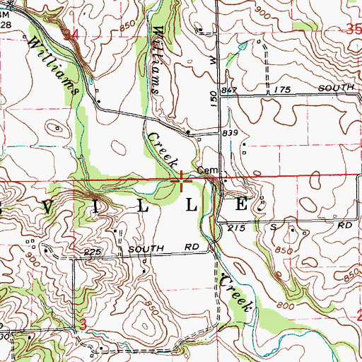 Topographic Map of Little Williams Creek, IN