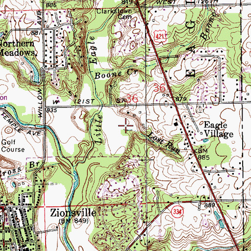 Topographic Map of Lost Run, IN