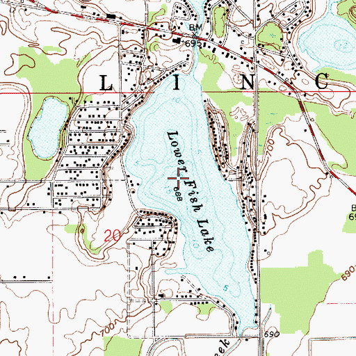 Topographic Map of Lower Fish Lake, IN