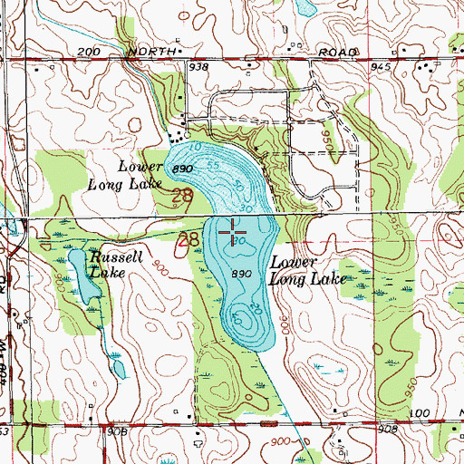 Topographic Map of Lower Long Lake, IN
