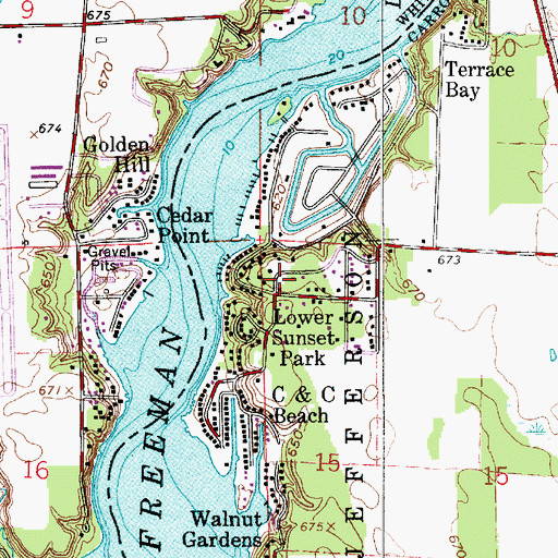 Topographic Map of Lower Sunset Park, IN