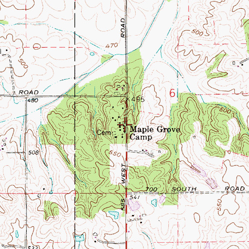 Topographic Map of Maple Grove Camp, IN
