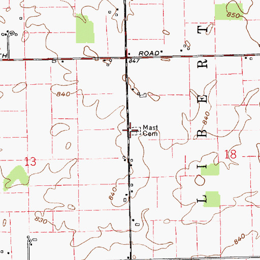 Topographic Map of Mast-Hensler Cemetery, IN